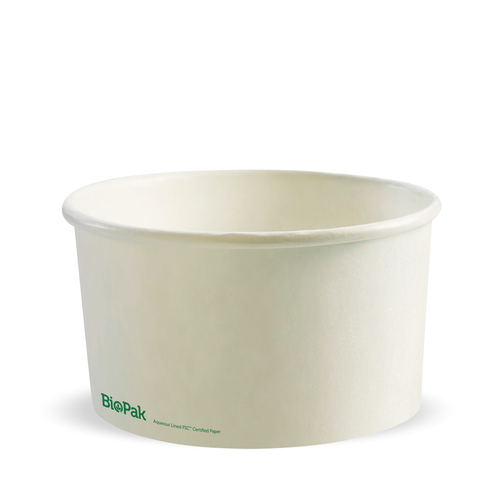 BioPak 1,000ml Large White BioBowl – Paper Lane Packaging NZ