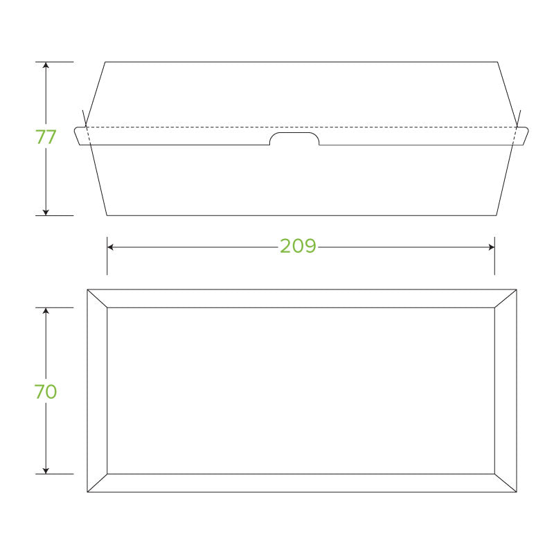 BioPak Hot Dog BioBoard Box.